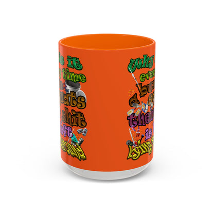 the bum's shit - Accent Mug (orange)