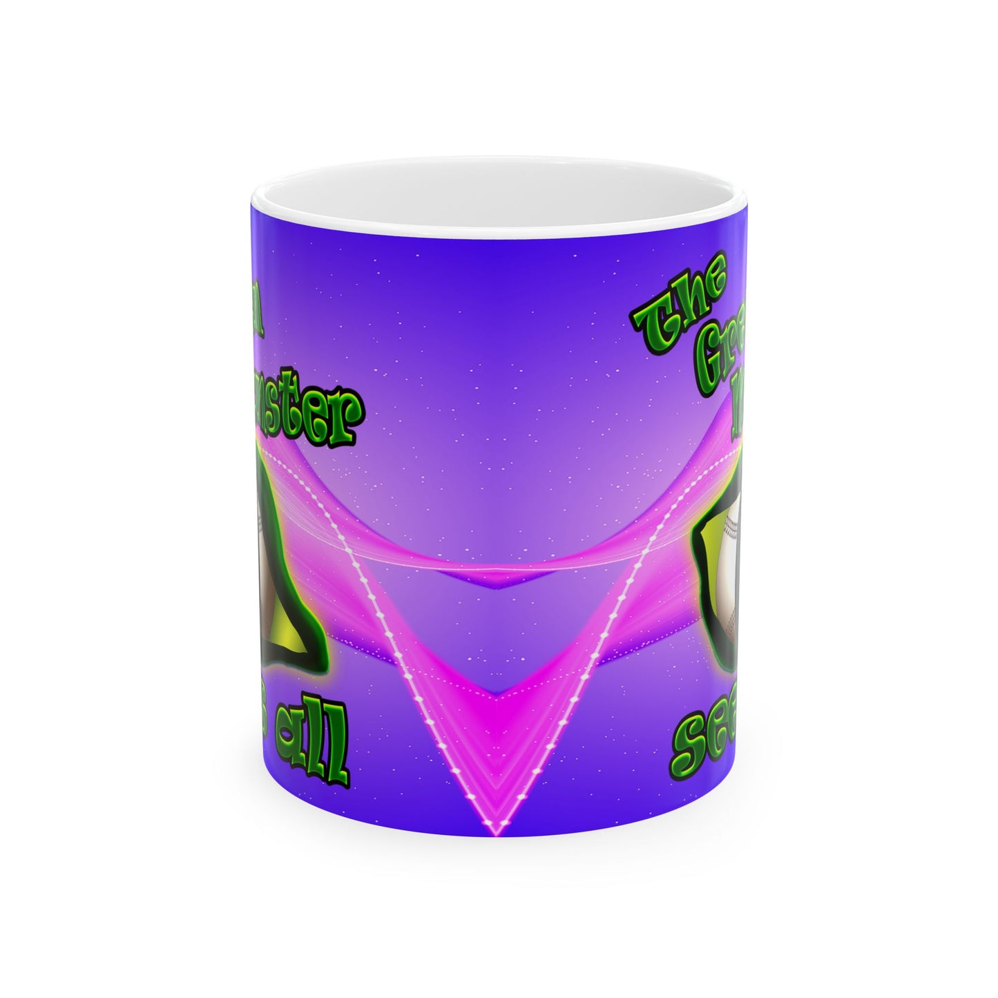 green monster - White Mug (purple-pink wave)