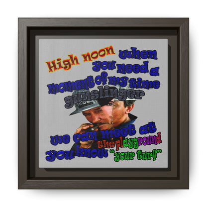 high noon - framed canvas art (light grey)