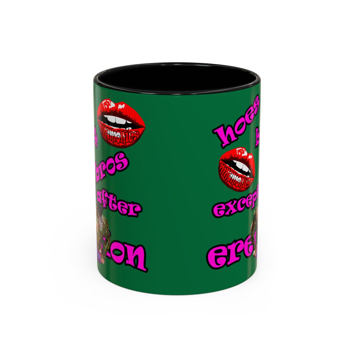 hoes b4 bros - Accent Mug (dark green)