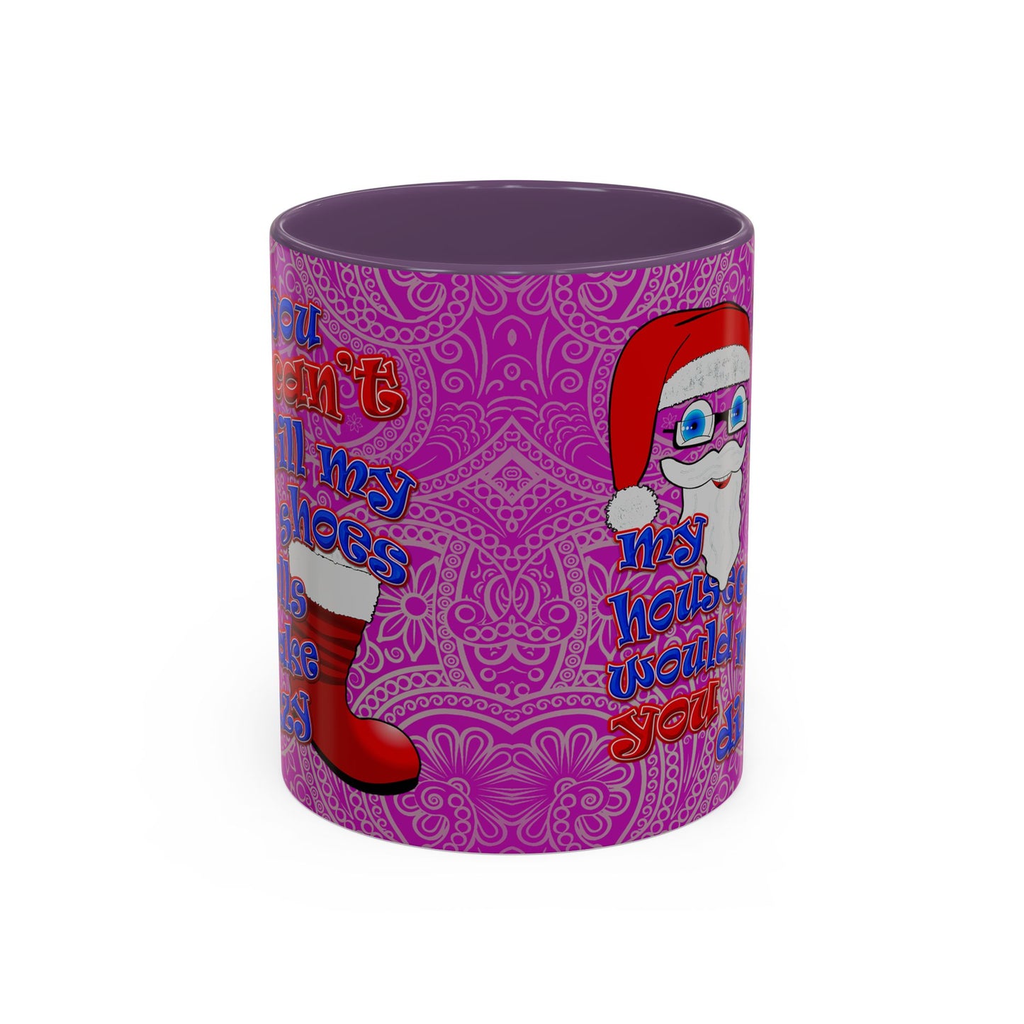 santa's shoes - Accent Mug (pink swirl)