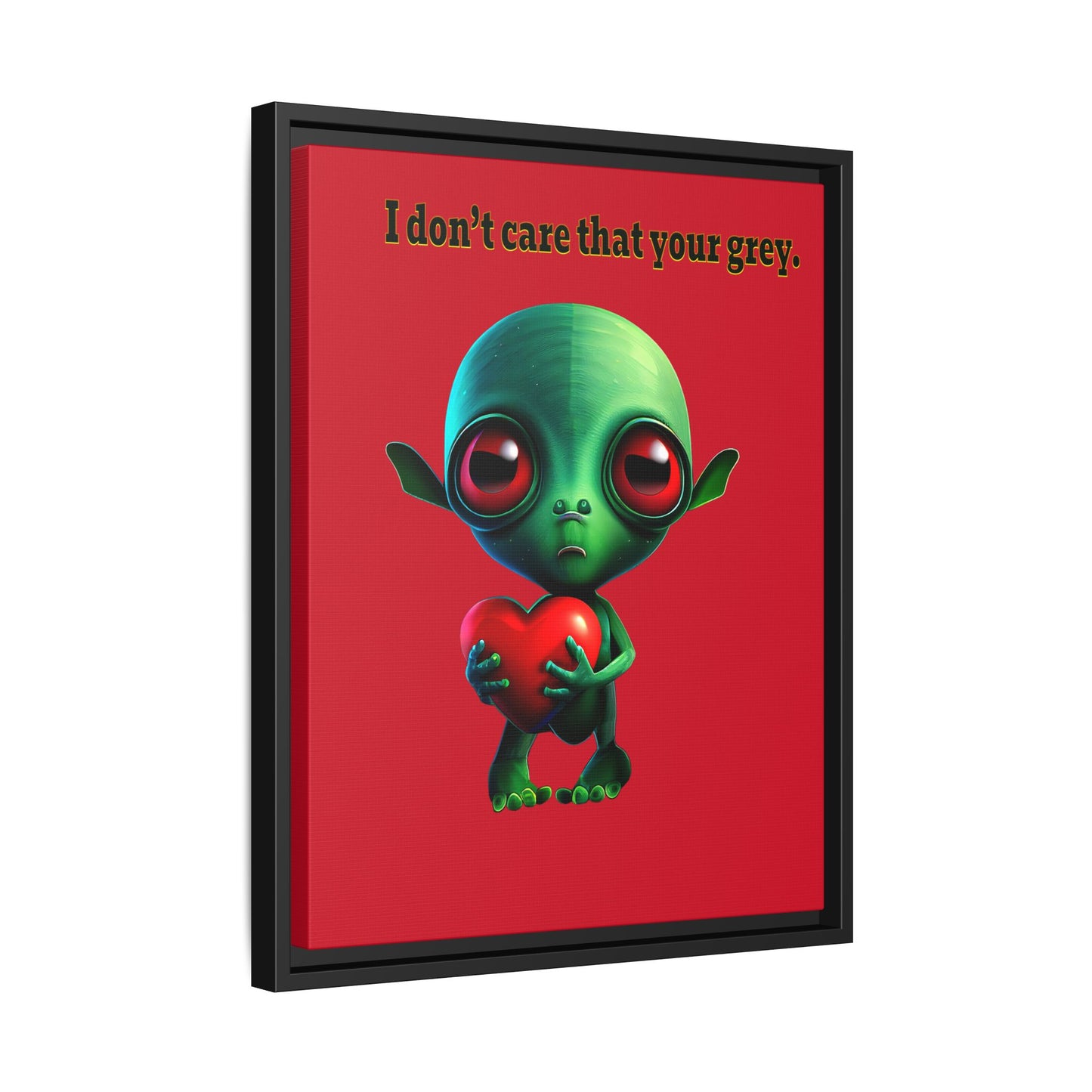 I don't care that your grey - framed canvas art (dark red)