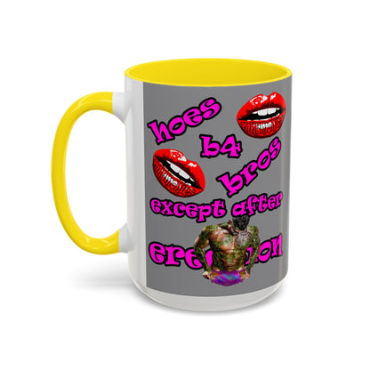 hoes b4 bros - Accent Mug (grey)