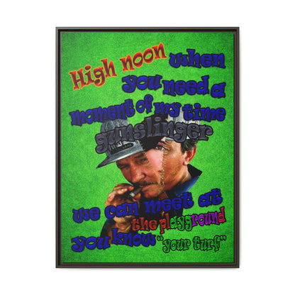 high noon - framed canvas art (green turf)