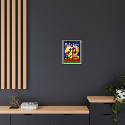 love peace - framed canvas art ('snoops' background)
