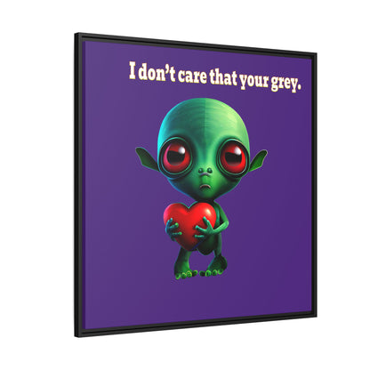 I don't care that your grey - framed canvas art (purple)