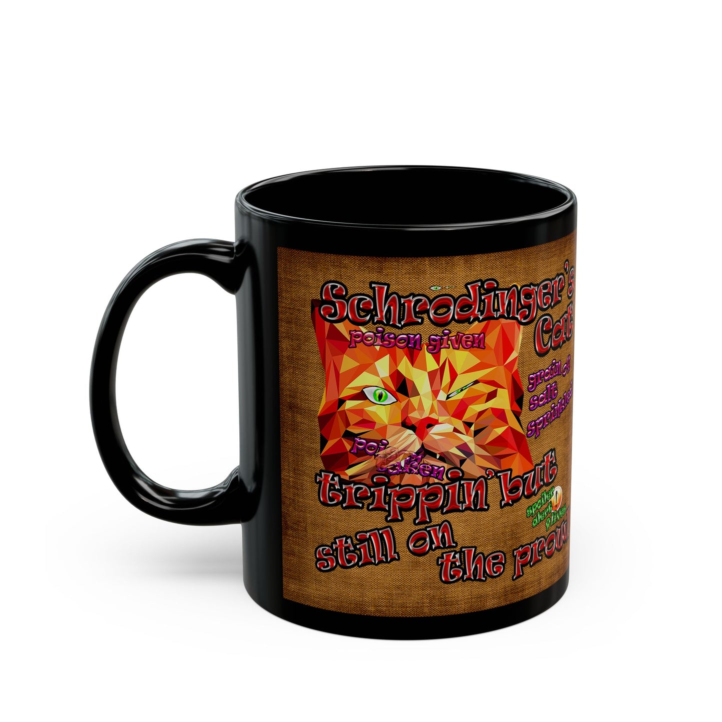 schrodinger's cat - Black Mug (brown papyrus)