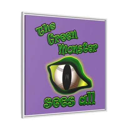 green monster - framed canvas art (light purple)