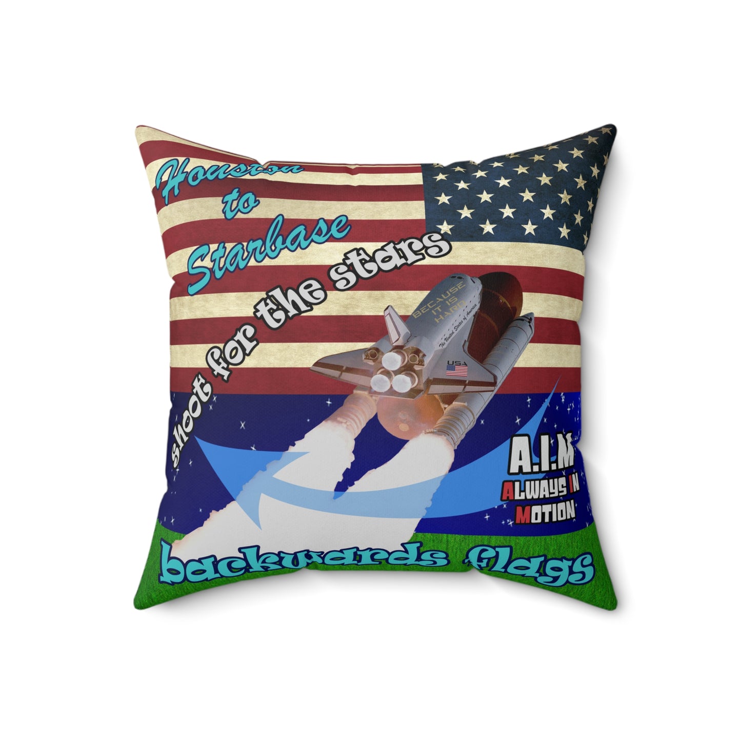 shoot for the stars - Spun Polyester Square Pillow - ('snoops' background)
