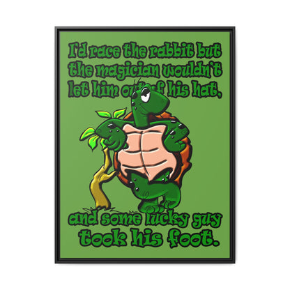 turtle race - framed canvas art (green)