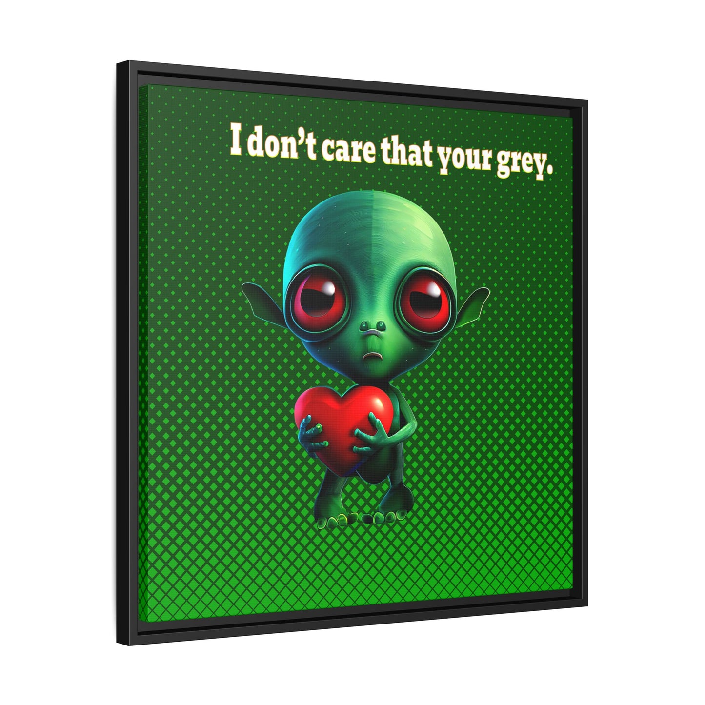 I don't care that your grey - framed canvas art (logo green)