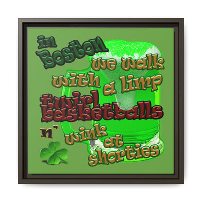 celtics logo - framed canvas art (green)
