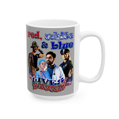 rw&b lives matter - White Mug (light grey)