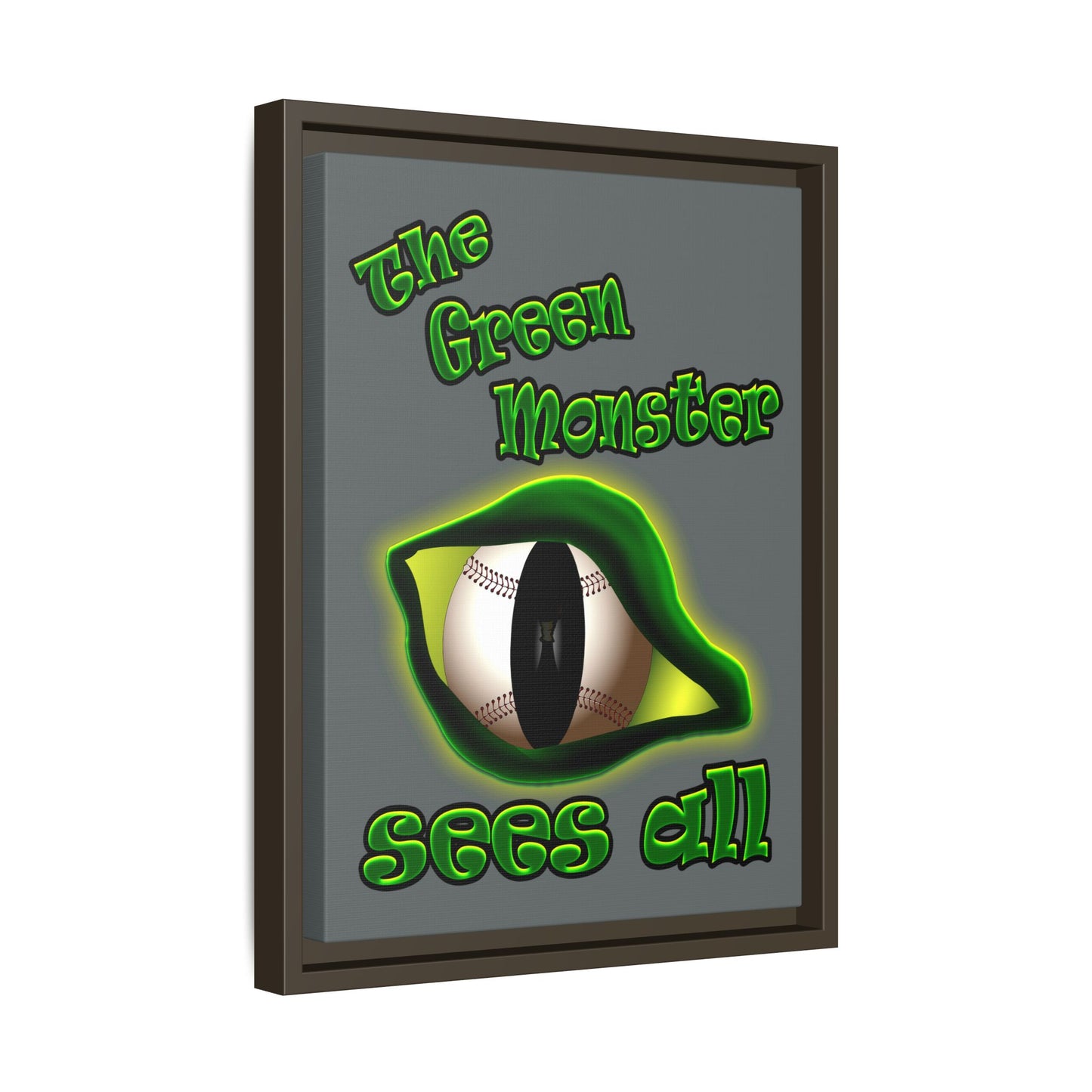 green monster - framed canvas art (dark grey)
