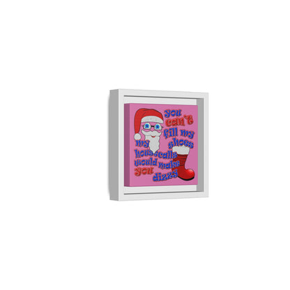 santa's shoes - framed canvas art (light pink)