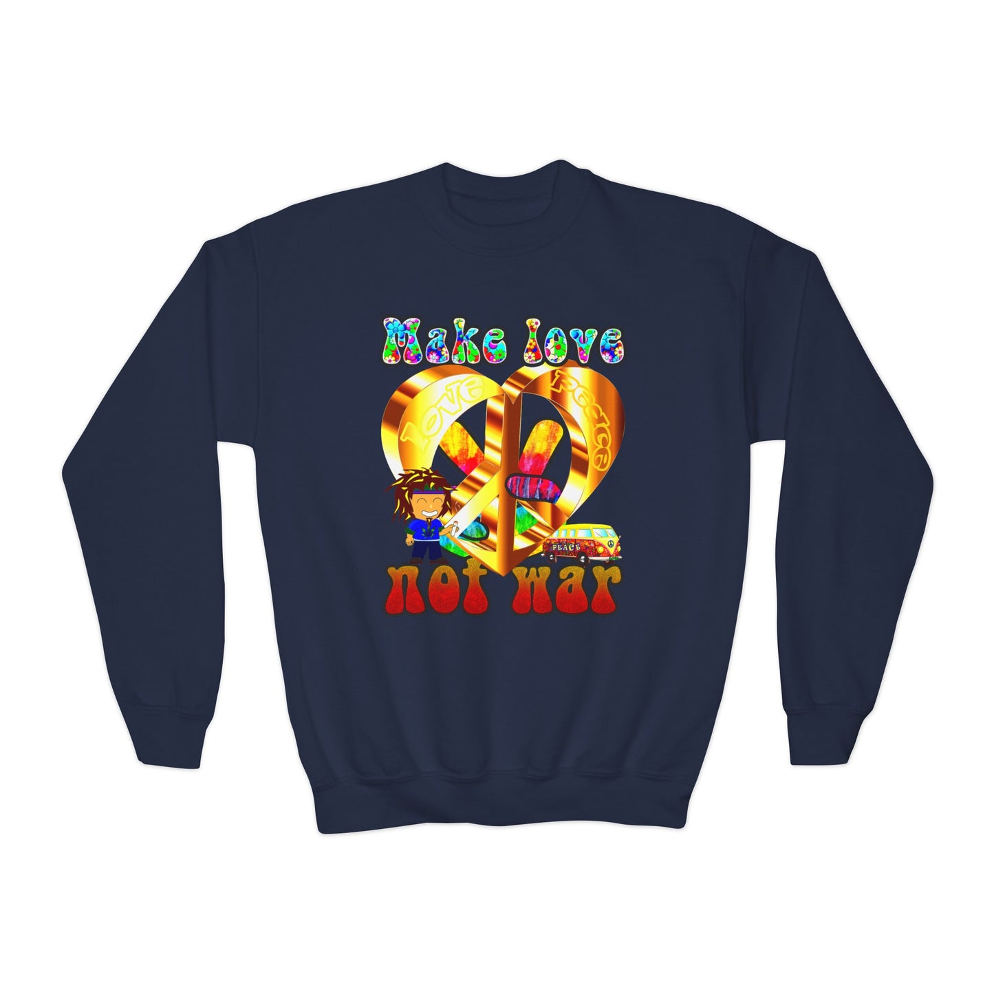 love peace - Youth Crewneck Sweatshirt