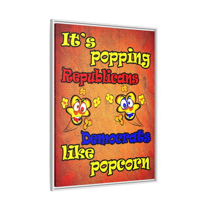popping like popcorn - framed canvas art (burnt orange)