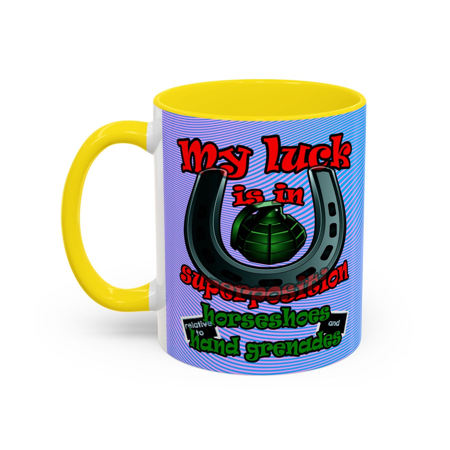 my luck - Accent Mug (light blue-purple wave)