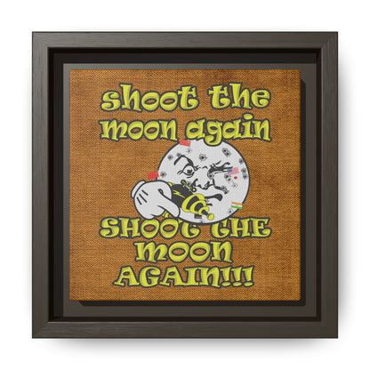shoot the moon again - framed canvas art (brown papyrus)