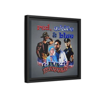 rw&b lives matter - framed canvas art (grey-light grey)
