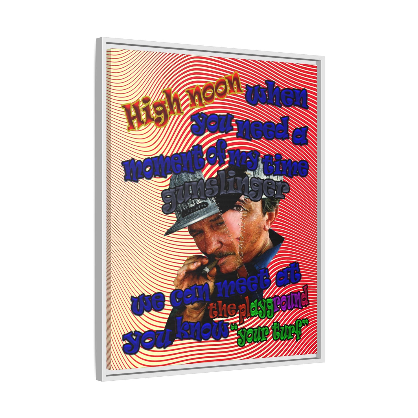 high noon - framed canvas art (yellow-orange wave)