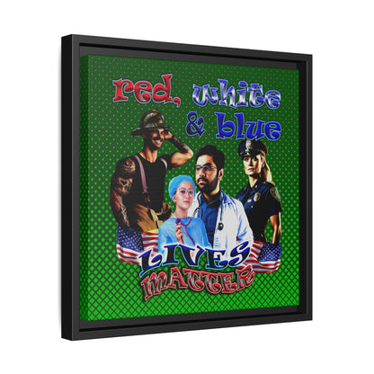 rw&b lives matter - framed canvas art (logo green)