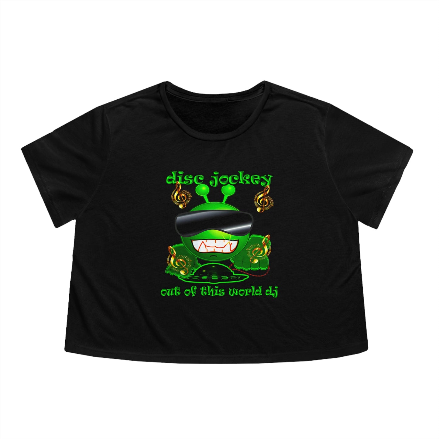 disc jockey - Women's Flowy Cropped Tee