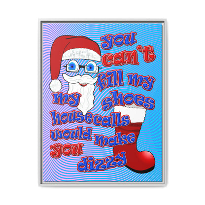 santa's shoes - framed canvas art (light blue-purple wave)