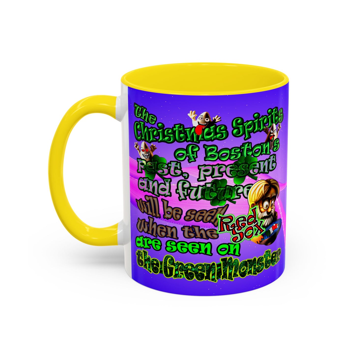 christmas spirits of boston - Accent Mug (purple-pink wave)