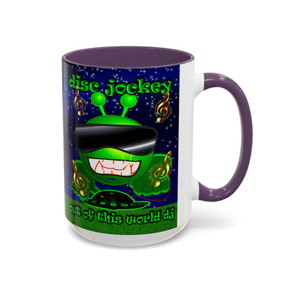 disc jockey - Accent Mug ('snoops' background)