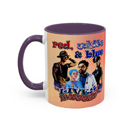 rw&b lives matter - Accent Mug (yellow-orange wave)