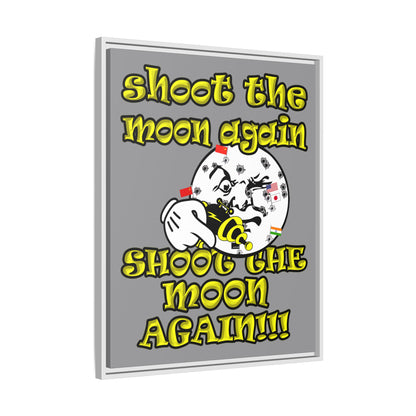 shoot the moon again - framed canvas art (grey)