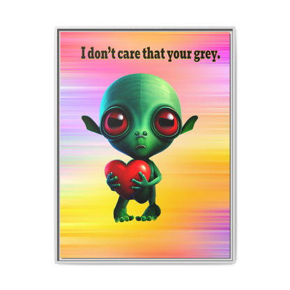 I don't care that your grey - framed canvas art (color blur)