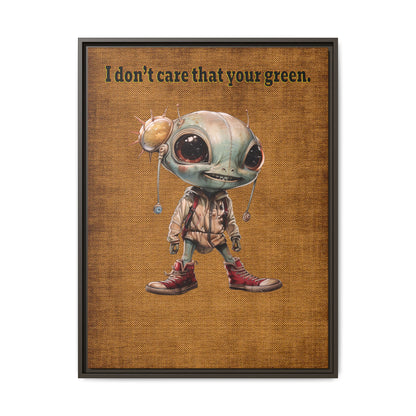 I don't care that your green - framed canvas art (brown papyrus)