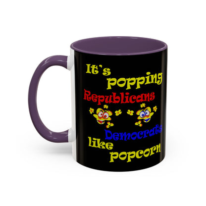 popping like popcorn - Accent Mug (black)
