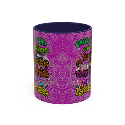 the bum's shit - Accent Mug (pink swirl)