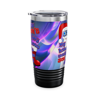 santa's shoes - Ringneck Tumbler, 20oz (grey-pink wave)