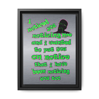 noticed you noticing - framed canvas art (brushed nickel)