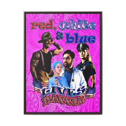 rw&b lives matter - framed canvas art (pink swirl)