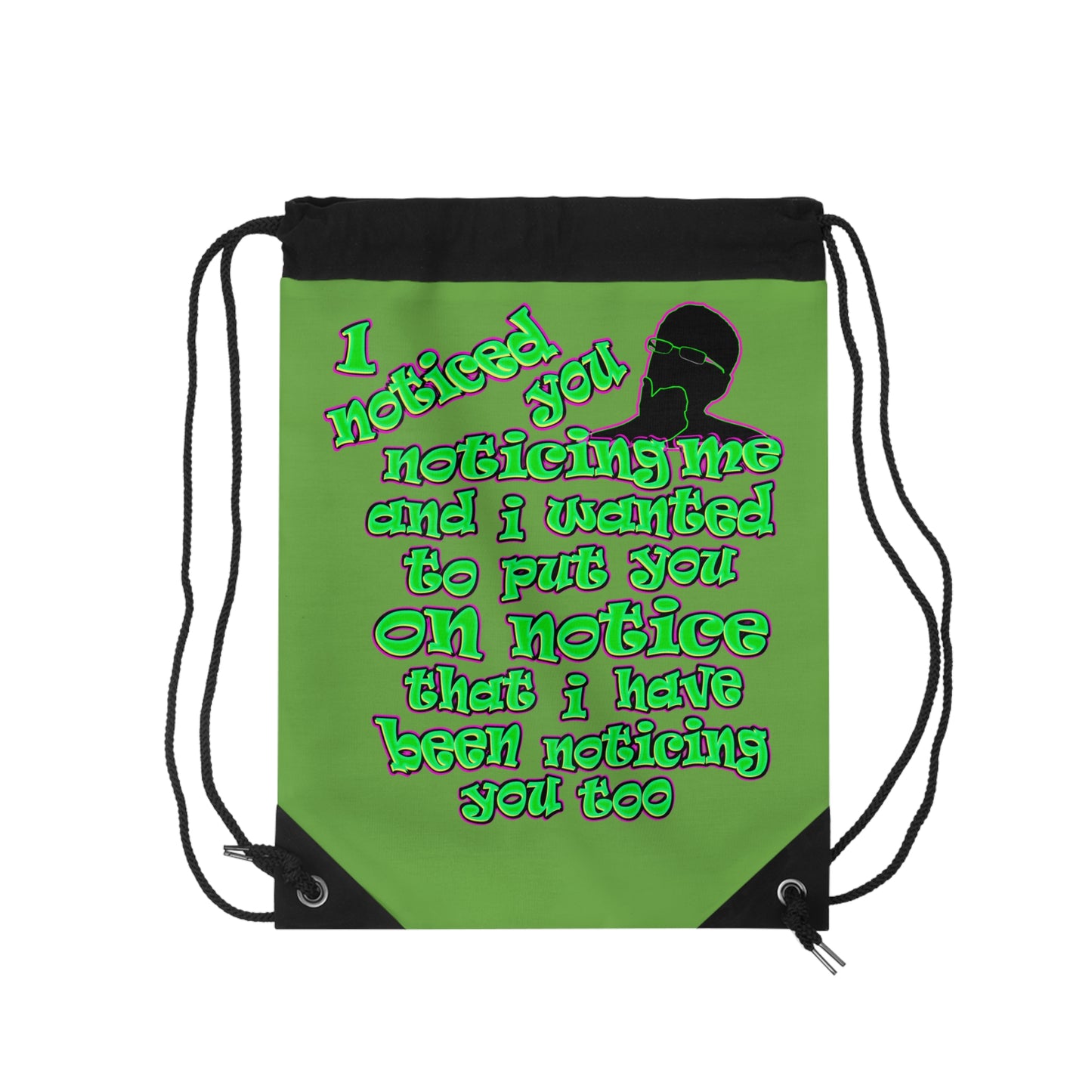 noticed you noticing - Drawstring Bag (green)