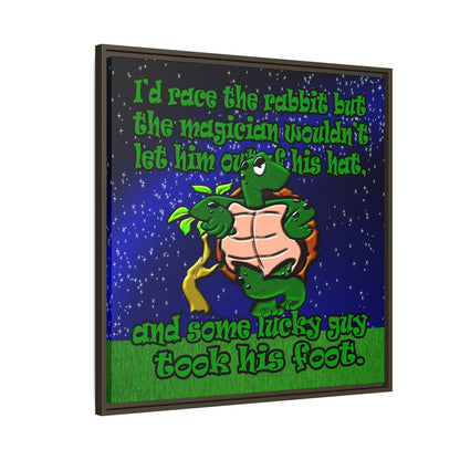 turtle race - framed canvas art ('snoops' background)