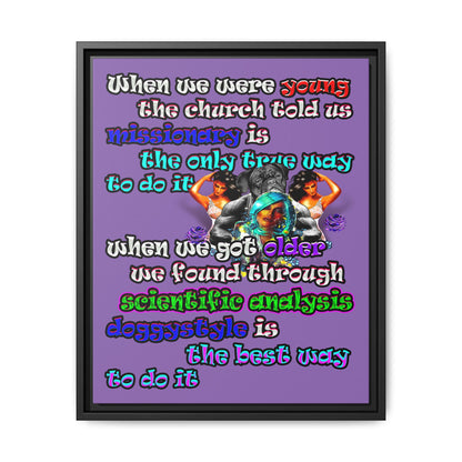 doggystyle - framed canvas art (light purple)