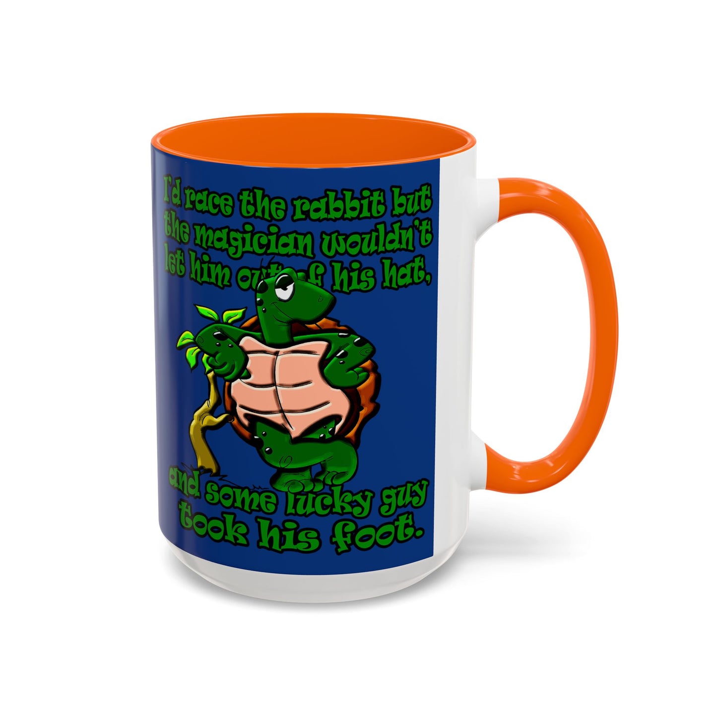 turtle race - Accent Mug (dark blue)