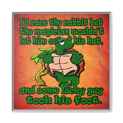 turtle race - framed canvas art (burnt orange)