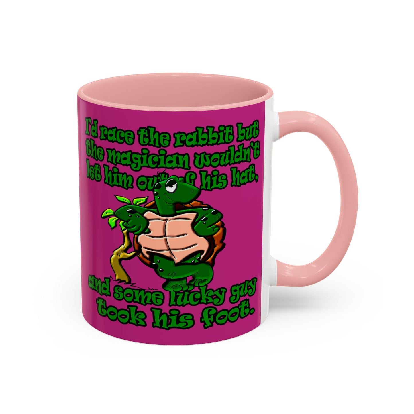 turtle race - Accent Mug (pink)