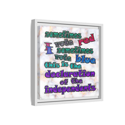 declaration of the independents - framed canvas art (white marble)