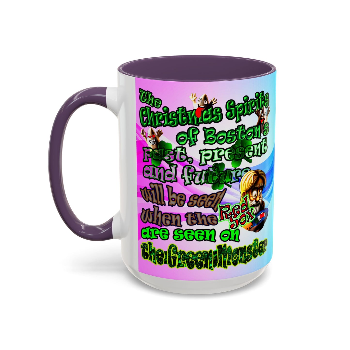 christmas spirits of boston - Accent Mug (light blue-pink wave)