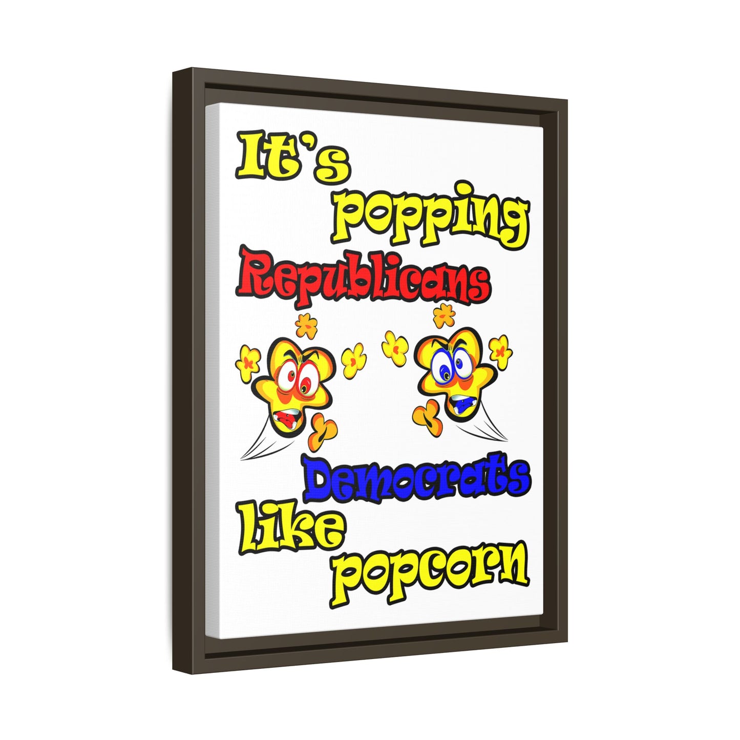 popping like popcorn - framed canvas art (white)