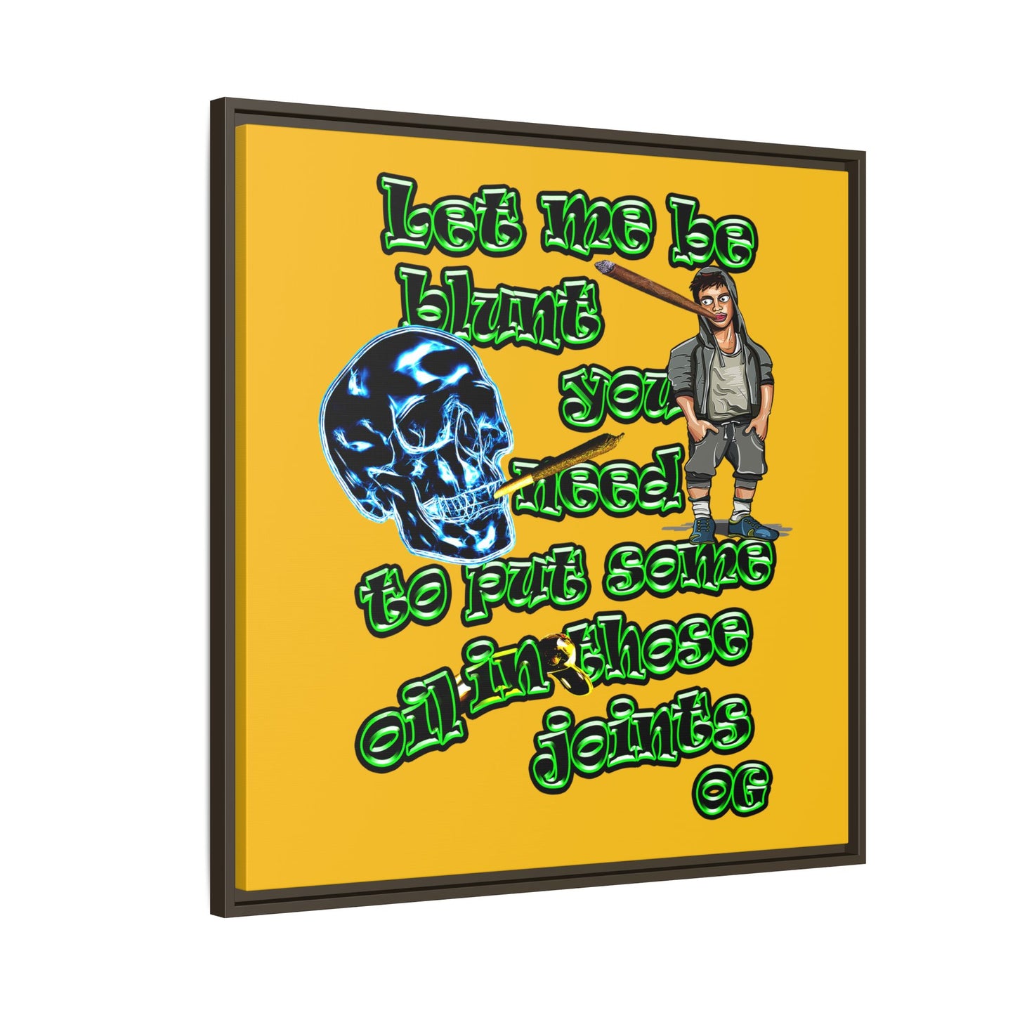 og - framed canvas art (yellow)