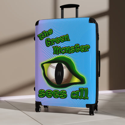 green monster - Suitcase (light blue-purple wave)